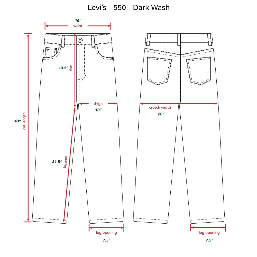 Levi's 550 Dark Wash - Picture 7 of 9